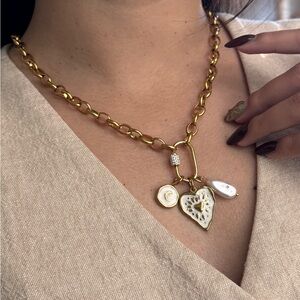 Gold Chain Necklace with Charms